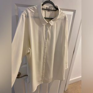 Woman Within off white polyester button down (3X)